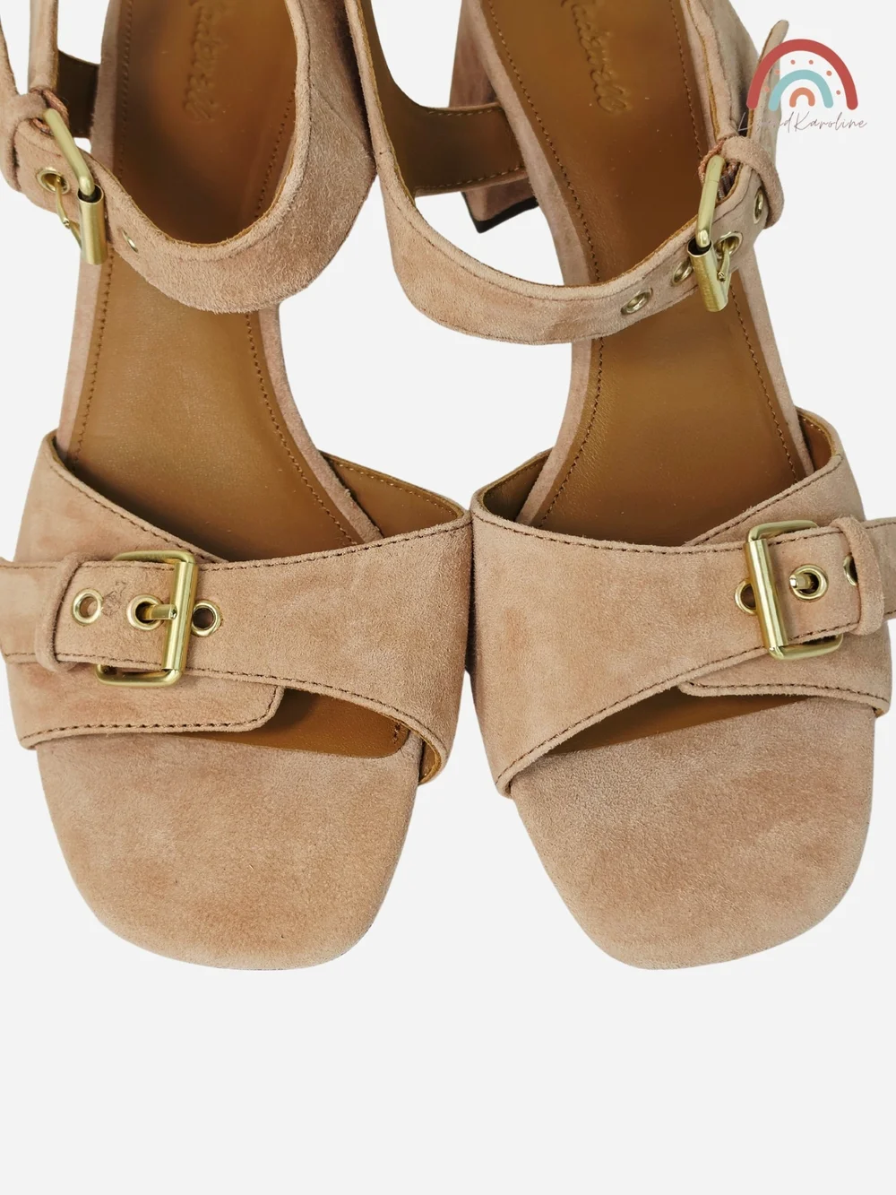 New! Madewell The Neeka Ankle-Strap Heeled Sandal in Suede Warm Umber 8.5
